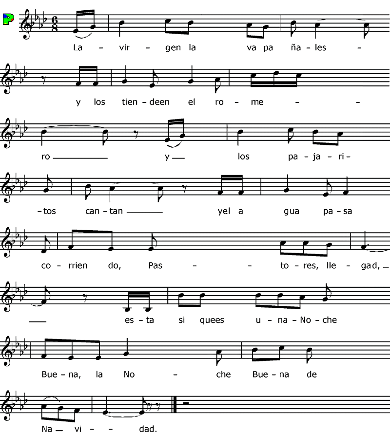 Partitura fácil para piano  de la canción Tendiendo en el romero