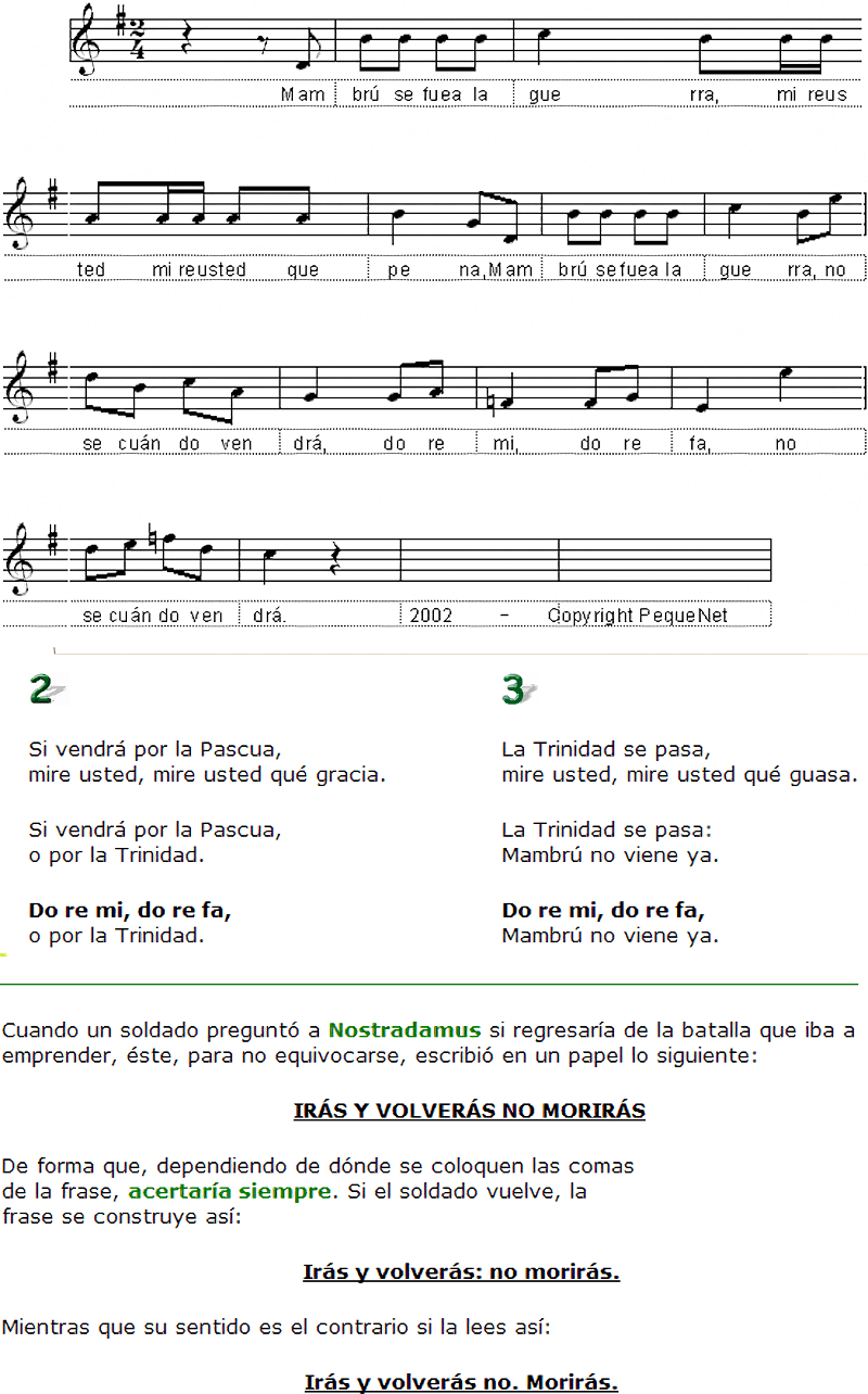 Partitura fácil para piano  de la canción Soldados Destacados (Mambrú se fue a la guerra)